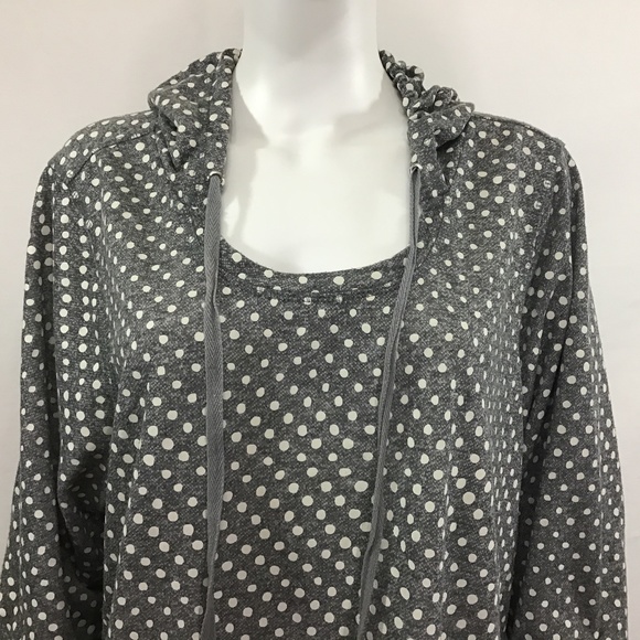 Avenue Gray/White Polka Dot Hoodie - Picture 2 of 11